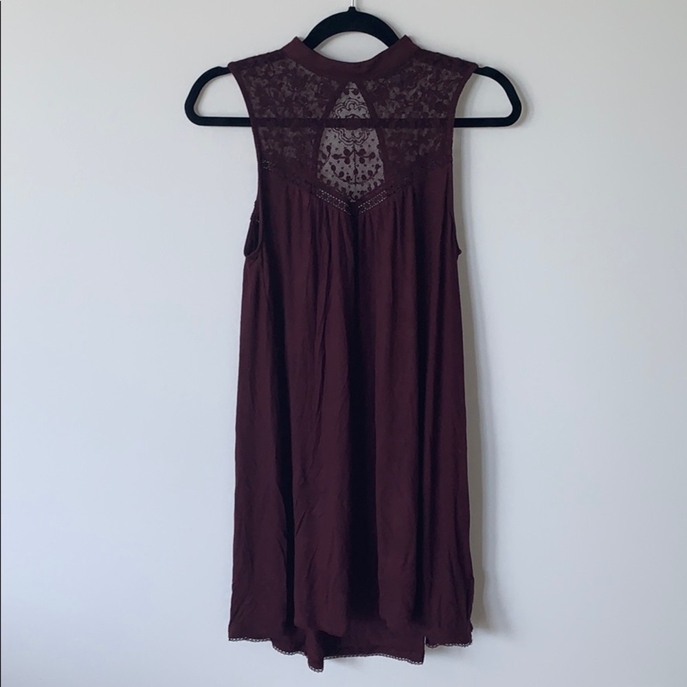 American Eagle Lace Maroon Dress